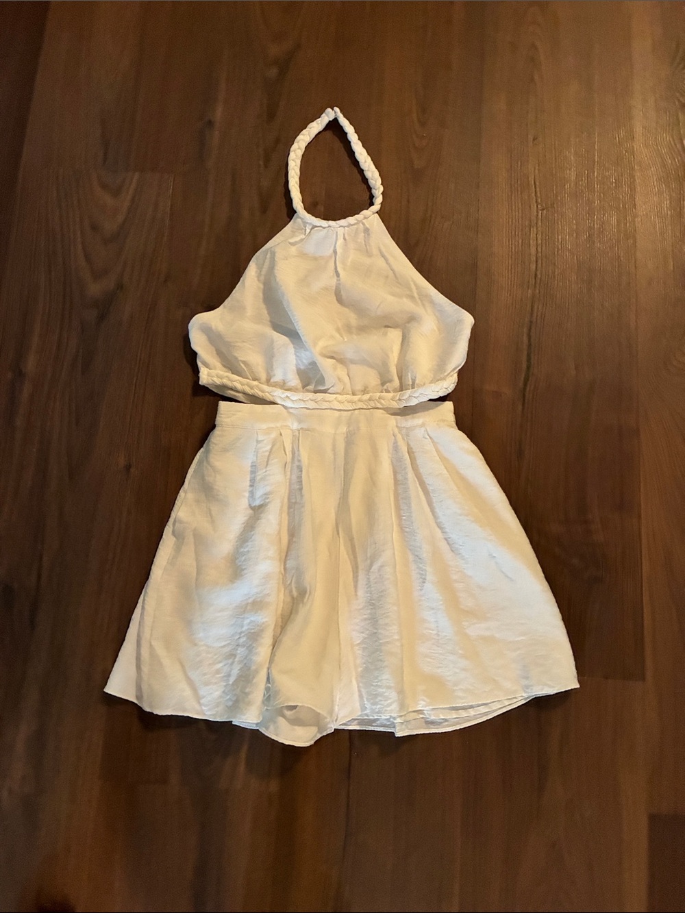 Anna Grace Boho White Halter short Romper